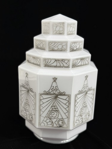 Art deco milk glass - milk, skyscraper